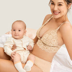 Women's Lace Nursing Bralette Beige