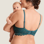 Women's Supportive Lace Nursing Bralette Spruce Green