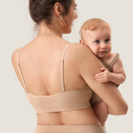 Women's Ribbed Scoop Nursing Bralette Beige 2