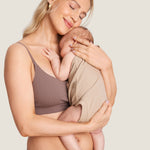 Women's Ribbed Scoop Nursing Bralette Warm Beige