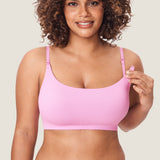 Women's Ribbed Scoop Nursing Bralette Iceland White