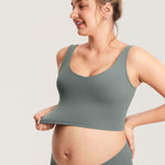 Women's V Neck Nursing Crop Tank Top Lilac Air