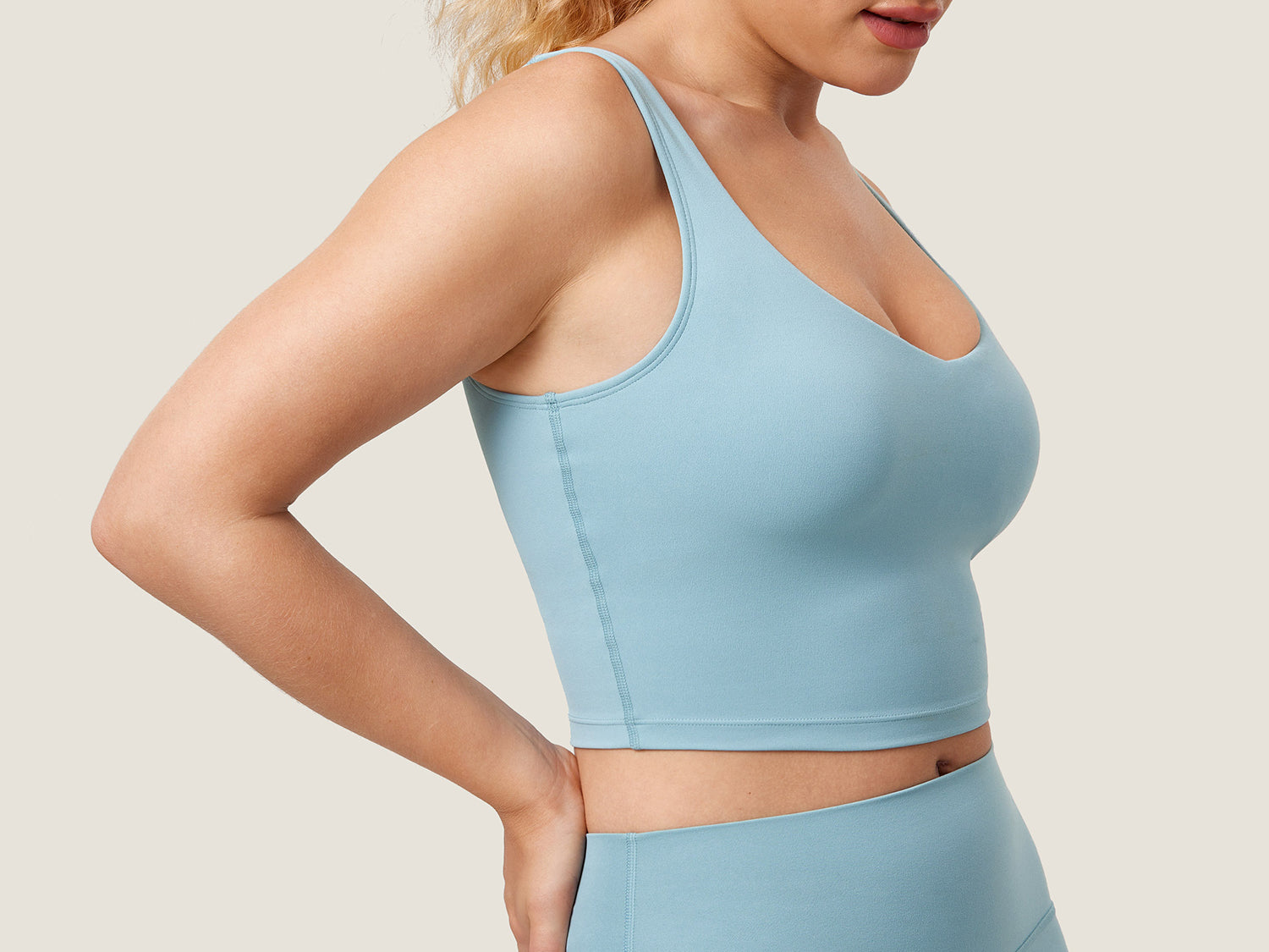 Women's V Neck Nursing Crop Tank Top Iceland White