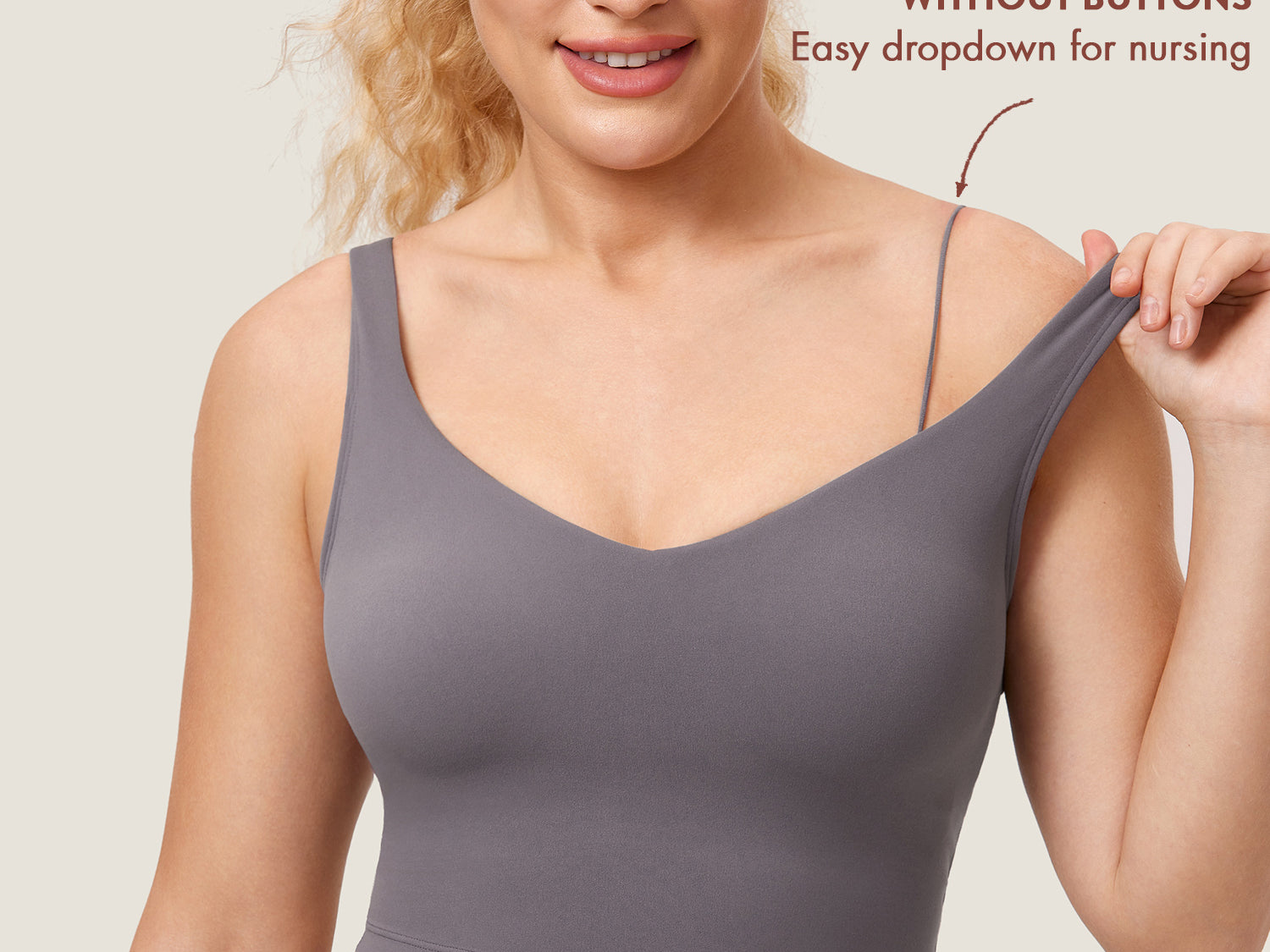 Women's V Neck Nursing Crop Tank Top Pure Blue