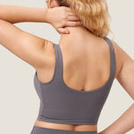 Women's V Neck Nursing Crop Tank Top Pure Blue