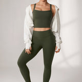 Women's Hugcurve Adjustable Longline Workout Bra Aspen Olive