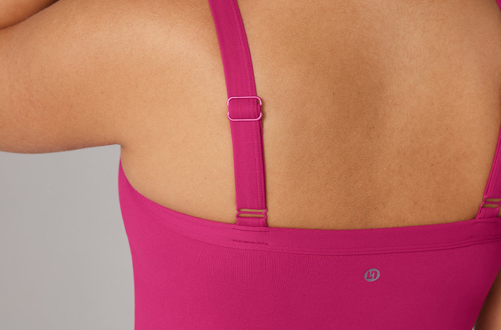 Women's Hugcurve Adjustable Longline Workout Bra Rose Magenta