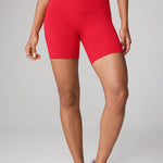 Women's Hugcurve No Front Seam Biker Shorts 6" Aurora Red