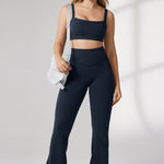 Women's Hugcurve No Front Seam Flare Leggings 31'' Twilight Blue