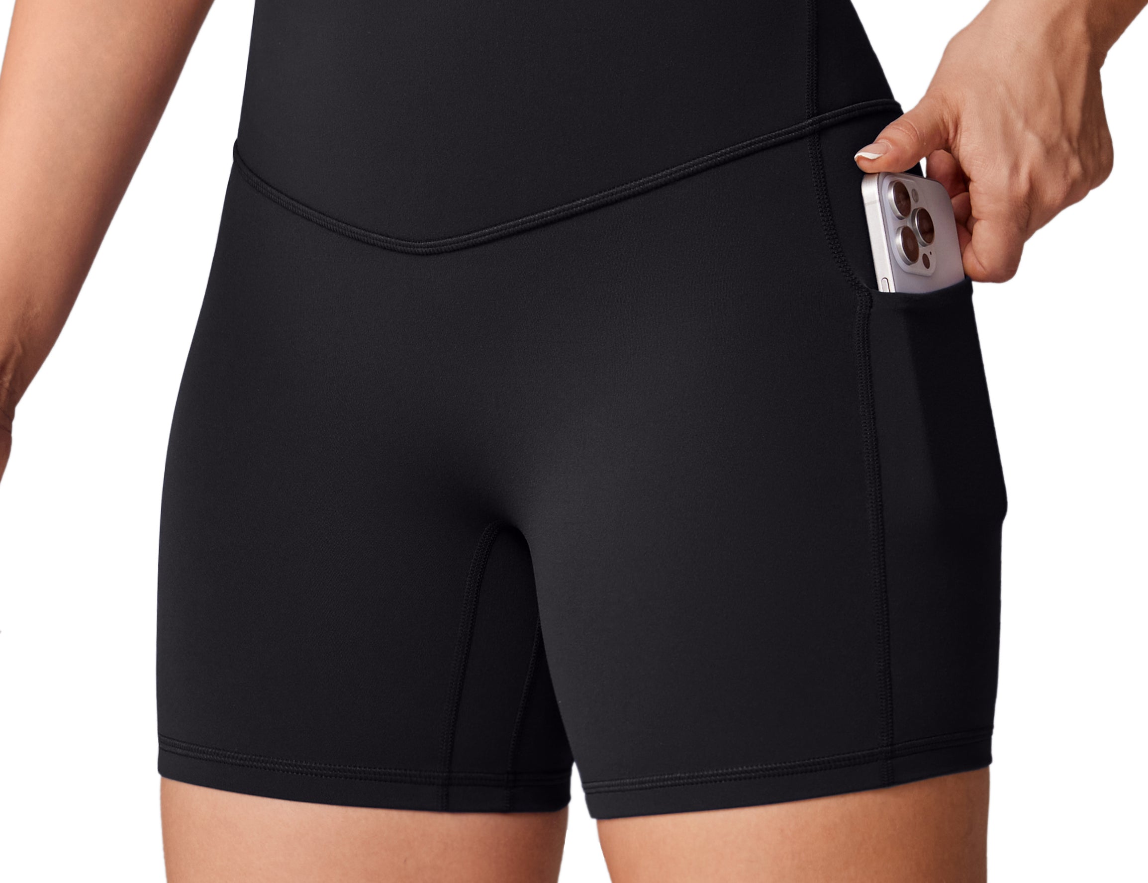 Women's Hugcurve No Front Seam Pockets Shorts 5" Noctilucence Blue