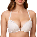 Women's Lacy Racerback Bra Coconut White