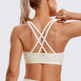 CRZ YOGA Women's Cross Back Sports Bra Black