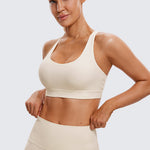 CRZ YOGA Women's Cross Back Sports Bra Black