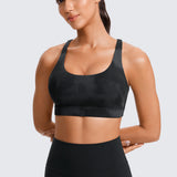 CRZ YOGA Women's Cross Back Sports Bra Arctic Plum