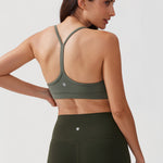 CRZ YOGA Women's Y Back Sports Bra Taupe