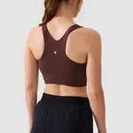 Women's Racerback Longline Sports Bra Taupe