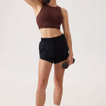 Women's Racerback Longline Sports Bra Taupe