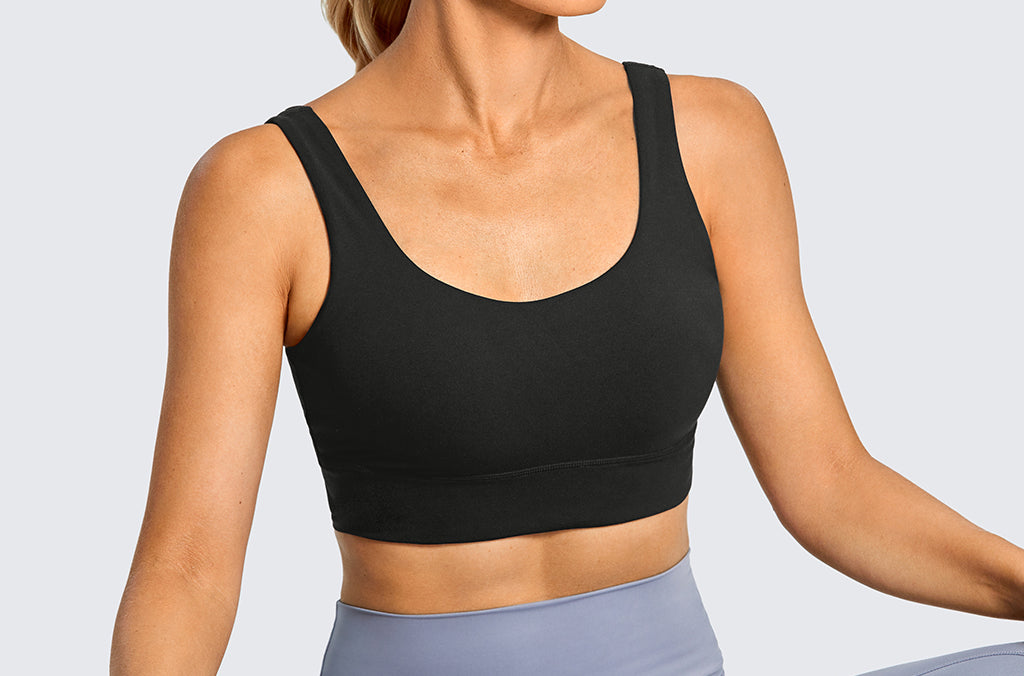 CRZ YOGA Women's U Back Sports Bra Black