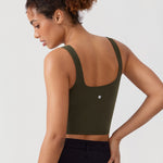 CRZ YOGA Women's Square Neck Longline Sports Bra Lilac Air