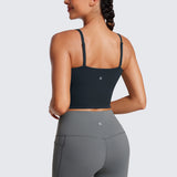 CRZ YOGA Women's Adjustable Longline Sports Bra Black
