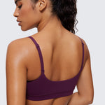 CRZ YOGA Women's Adjustable Spaghetti Straps Sports Bra Black