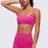 CRZ YOGA Women's Adjustable Spaghetti Straps Sports Bra Black