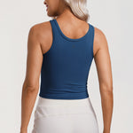 CRZ YOGA Women's Double Lined Tank Top French Navy