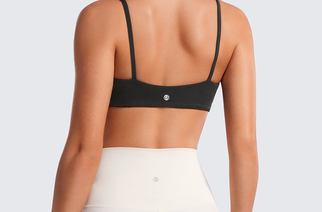 CRZ YOGA Women Butterluxe Square Neck Cami Padded Mini Bra Red Merlot