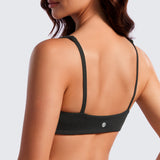 CRZ YOGA Women Butterluxe Square Neck Cami Padded Mini Bra Black
