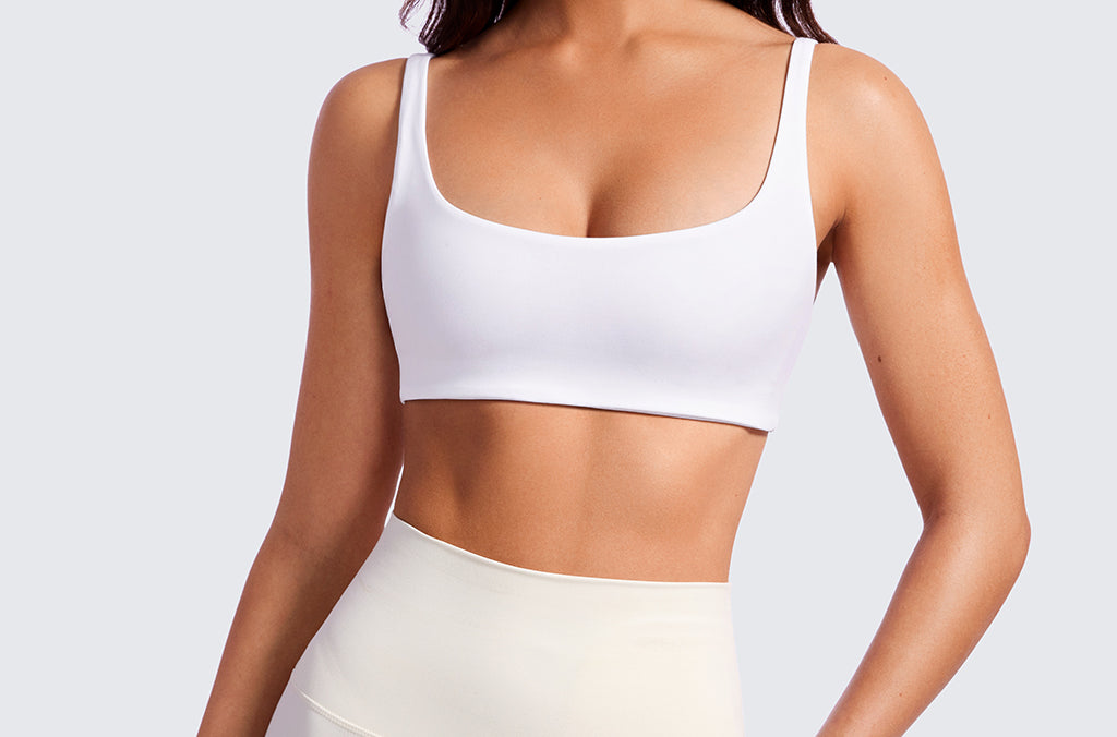 CRZ YOGA Women Butterluxe Square Neck Cami Padded Mini Bra Black