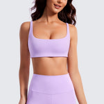 CRZ YOGA Women Butterluxe Square Neck Cami Padded Mini Bra White