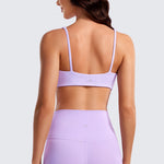 CRZ YOGA Women Butterluxe Square Neck Cami Padded Mini Bra White