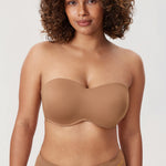Women's Bandeau Strapless Bra Gravel Beige