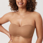 Women's Bandeau Strapless Bra Gravel Beige