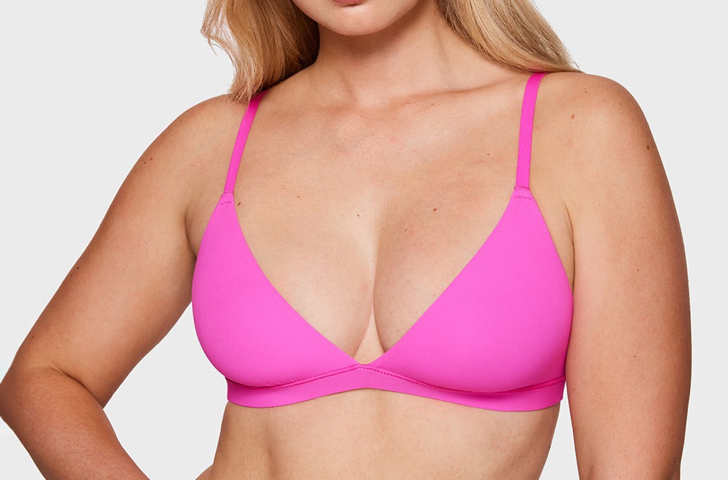 Women's Soft Triangle Bralette Glitter Rose