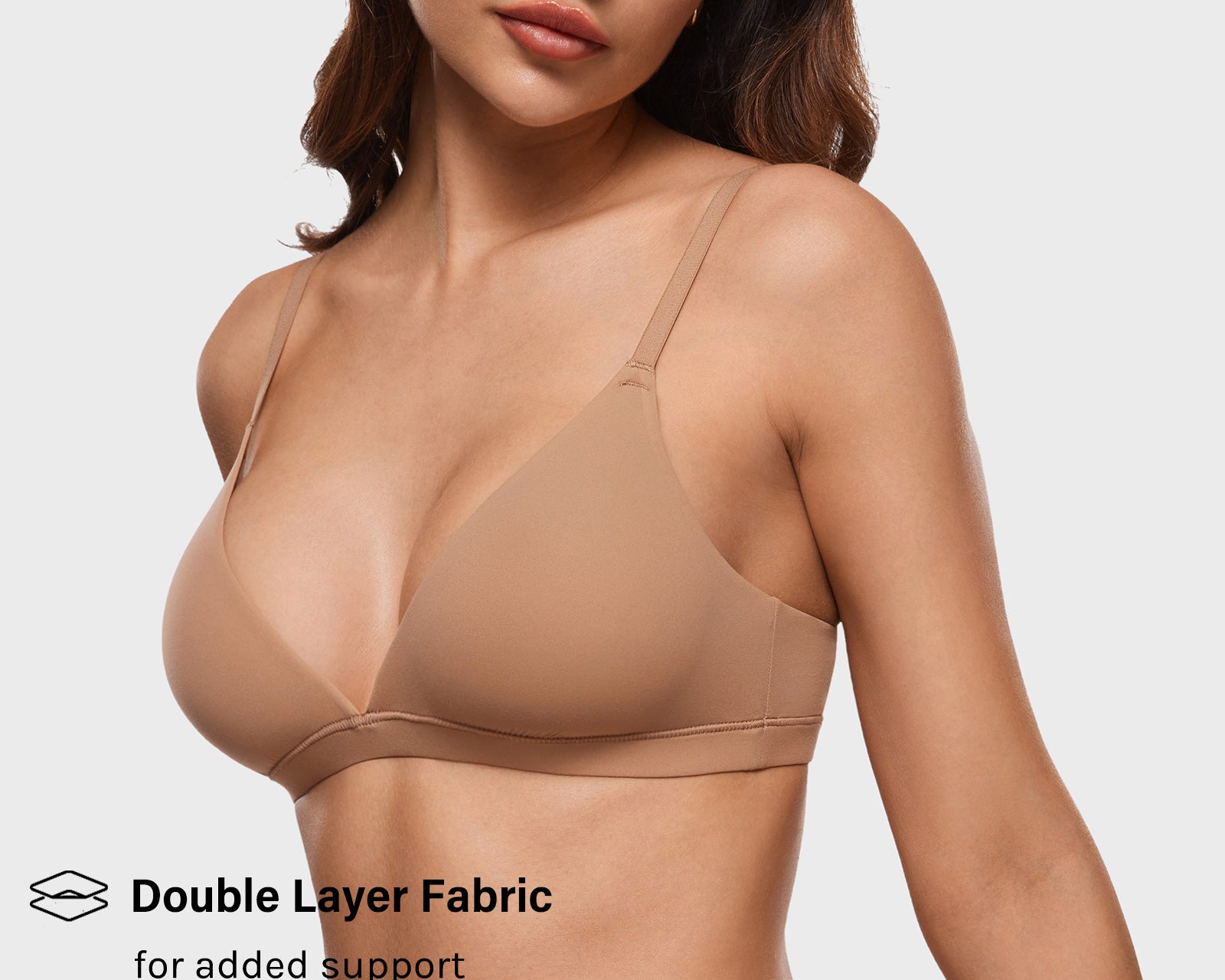 Women's Soft Triangle Bralette Gravel Beige