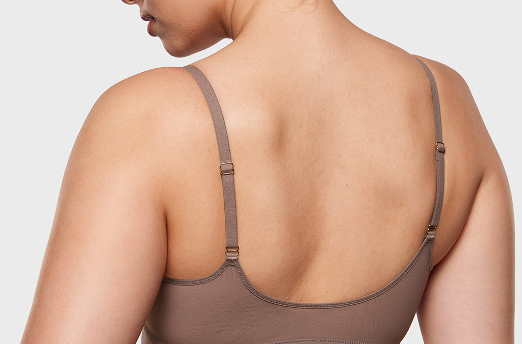 Women's Sheer Front Closure Bra Brown Purple