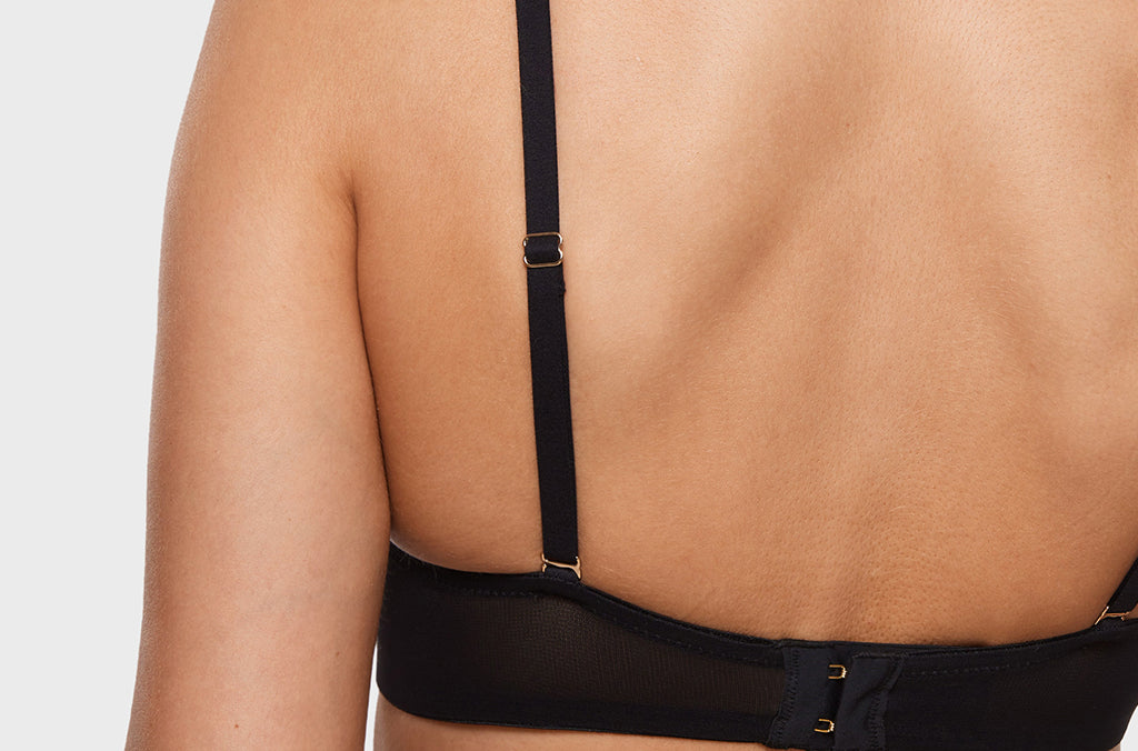 Women's Sheer Mesh Strapless Bra Black