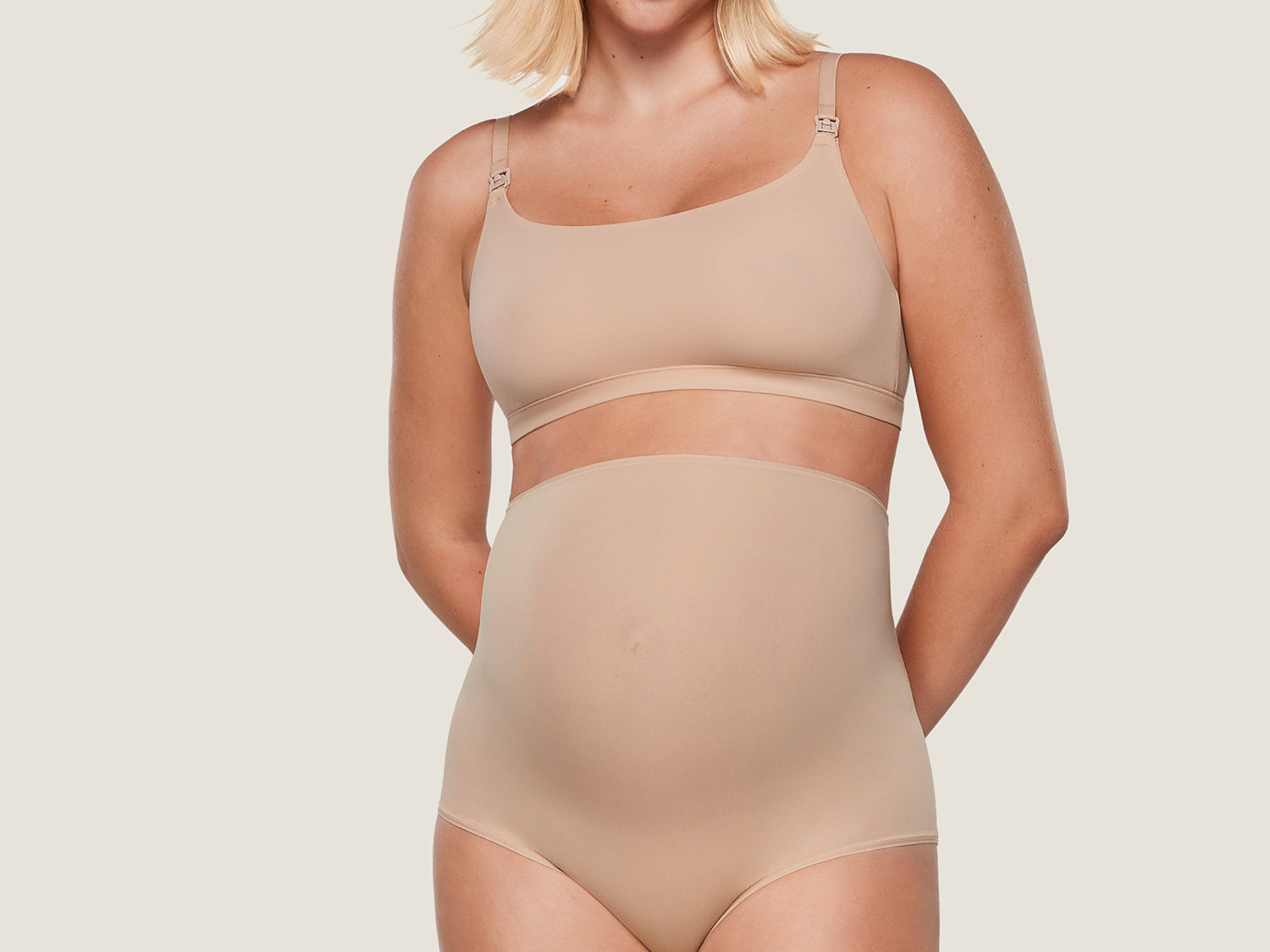 Women's High Waist Full Coverage Maternity Panties 2 Pack Wheat (2pack) @model_info:SHOPIFY2