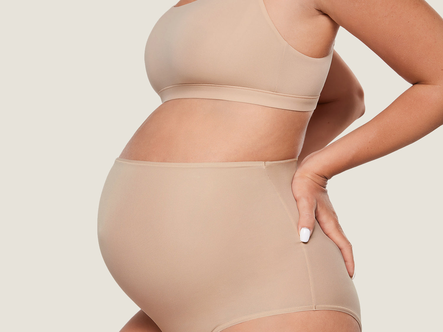 Women's High Waist Full Coverage Maternity Panties 2 Pack Wheat (2pack) @model_info:SHOPIFY4