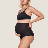 Women's High Waist Full Coverage Maternity Panties 2 Pack Black (2 Pack) @model_info:SHOPIFY5