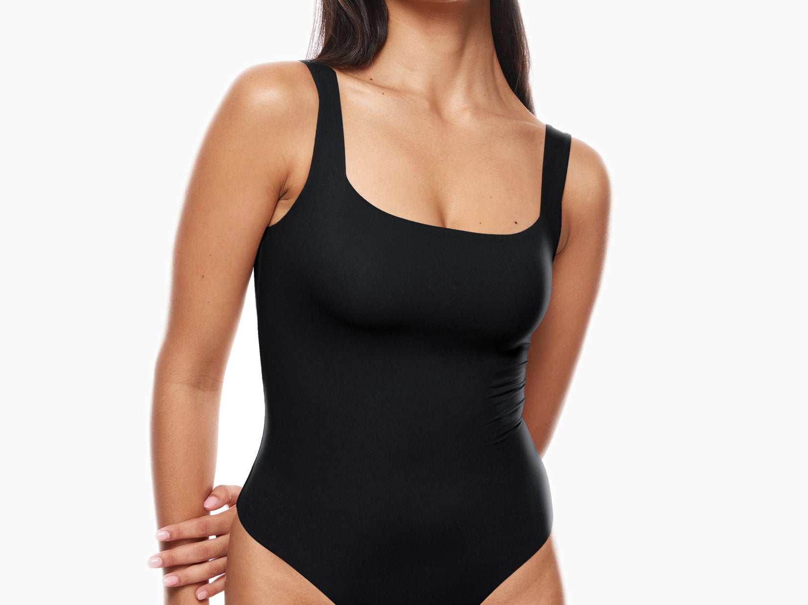 Women's Square Neck Bodysuit Black