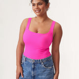 Women's Square Neck Bodysuit Glitter Rose