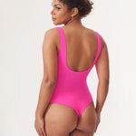Women's Square Neck Bodysuit Glitter Rose
