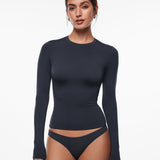 Women's Thermal Crewneck Long Sleeve Top Wheat Beige
