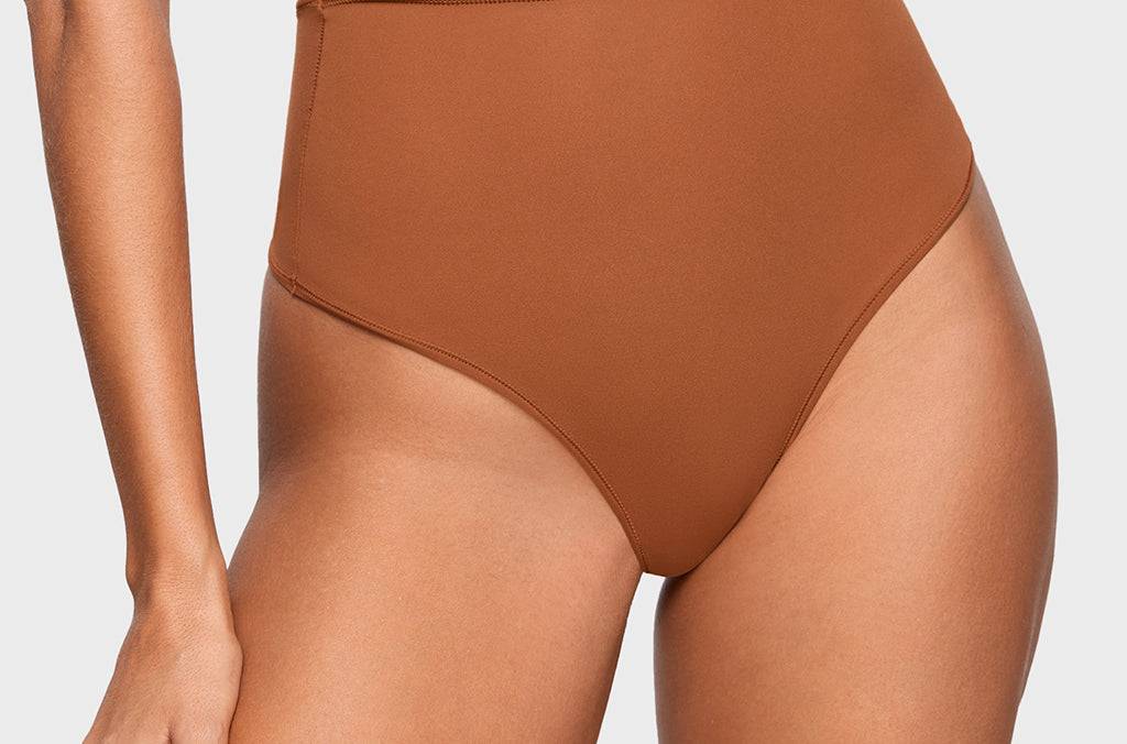Women's Cozy High Waisted Thongs 3 Pack Bronze (3pack)