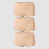 Women's Soft Mid Waist Boy Shorts 3 Pack Warm Beige (3pack)