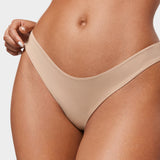 Women's V-shaped Low Rise Thongs 3 Pack Wheat (3pack)