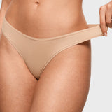 Women's V-shaped Low Rise Thongs 3 Pack Warm Beige (3pack)