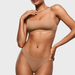 Women's V-shaped Low Rise Thongs 3 Pack Gravel (3pack)